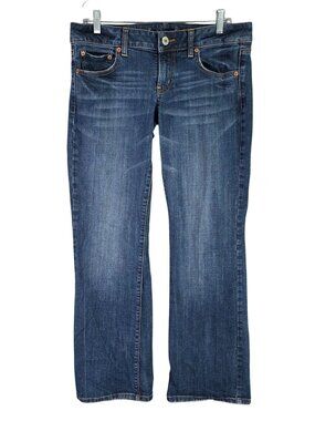 Womens American Eagle Favorite Boyfriend Stretch Blue Denim Jeans Mid Rise 8